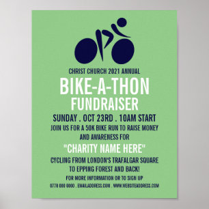 Poster Bleu Cycling Logo, Charity Bike-a-Thon Event