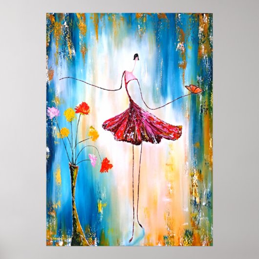 Poster bleu dame (Devant)