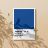 Poster Bleu de café Merseyside - Bordure blanche
