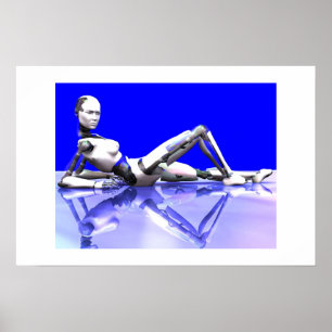 Poster Bleu de cyborg