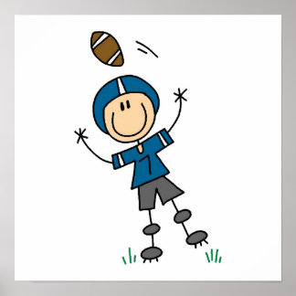 Poster Bleu de football