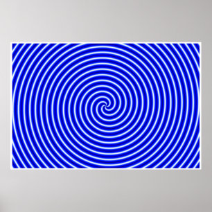 Poster Bleu de Hypno d'illusion optique