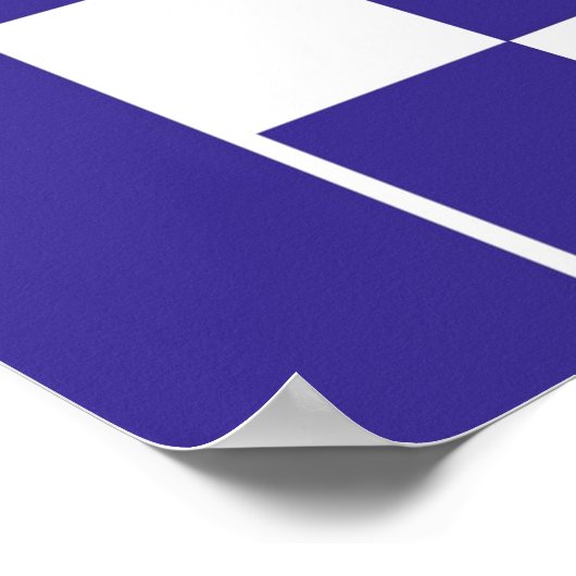 Poster Bleu de la Marine À damiers avril Calendrier mensu (Coin)