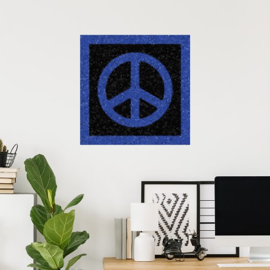 Poster Bleu de la paix Mosaïque (Bureau à domicile)