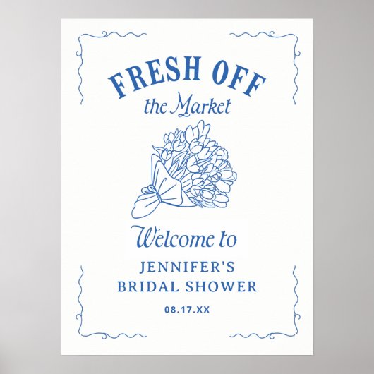 Poster Bleu De L'Affiche de bienvenue Fête des mariées Du (Devant)