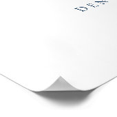 Poster Bleu de marine Script Mariage simple Accueil (Coin)