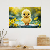 Poster Bleu de poulet moelleux jaune soleil - Oiseau aux (Cuisine)