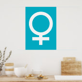 Poster Bleu de Scuba - Symbole de Vénus (Cuisine)