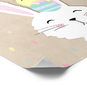 Poster Bleu de style artisanal de Pâques mignonne (Coin)