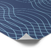 Poster Bleu, décoratif, simple, moderne, art ondulé tenda (Coin)