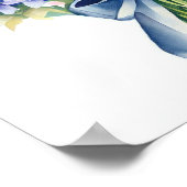 Poster Bleu Délicat, Bouquet Des Participants (B) (Coin)