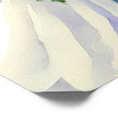 Poster Bleu délicat, Bouquet en cascade nuptiale 2, (Coin)