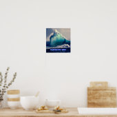 Poster Bleu des vagues océaniques 1. (Cuisine)