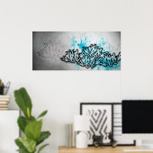 Poster Bleu d'impression de la rase (Bureau à domicile)