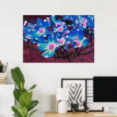 Poster Bleu Dogwood fleurs (Bureau à domicile)