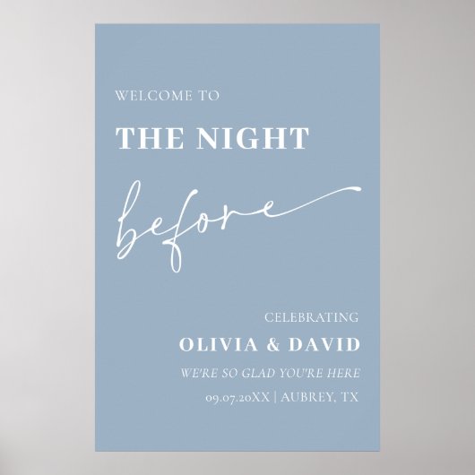 Poster Bleu Doux La Nuit Avant Le Dîner De La Répétition (Devant)