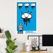 Poster Bleu du monde de goutte (Bureau à domicile)
