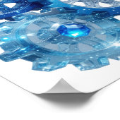 Poster Bleu dynamique BLUE GEAR v2 (Coin)