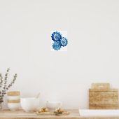 Poster Bleu dynamique BLUE GEAR v2 (Cuisine)