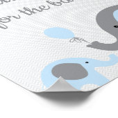 Poster Bleu éléphant prédictions pour bébé signe (Coin)