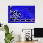 Poster Bleu en mer (Bureau à domicile)