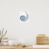 Poster Bleu en spirale organique (Cuisine)