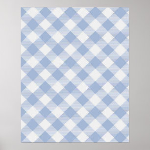 Poster Bleu En vichy classique vérifié