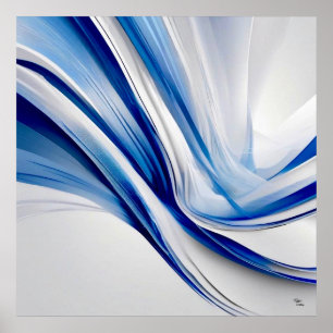 Poster Bleu et blanc