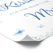 Poster Bleu et blanc Combien de baisers Fête des mariées (Coin)