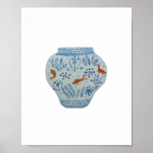 Poster Bleu et blanc Ginger Jar Art Imprimer