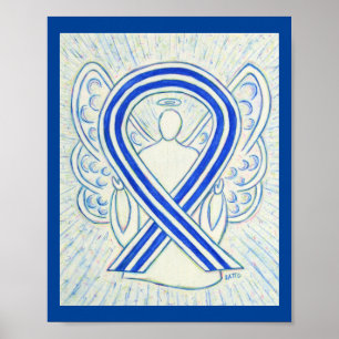 Poster Bleu et blanc Sensibilisation à la SLA Ruban Ange 
