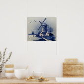 Poster Bleu et blanc vintage Delft (Cuisine)