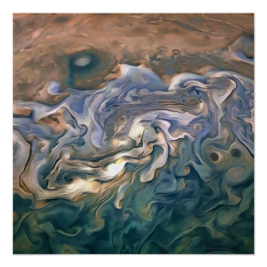 Poster Bleu et calme Mer d'Art Abstrait (Devant)