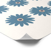 Poster Bleu et crème Daisy (Coin)