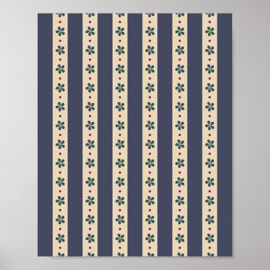 Poster Bleu Et Fleurs (Devant)