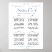 Poster Bleu et gris Simple Mariage de 4 tables (Devant)