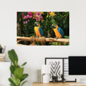 Poster bleu et jaune de Macaw (Bureau à domicile)