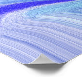 Poster Bleu et Marbre blanc Fluid Art (Coin)