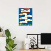 Poster Bleu et orange Funny 16x20in personnalisable (Bureau à domicile)