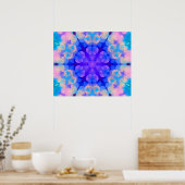 Poster Bleu et rose Gradient Pastel Bubble Art (Cuisine)