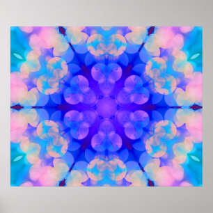 Poster Bleu et rose Gradient Pastel Bubble Art