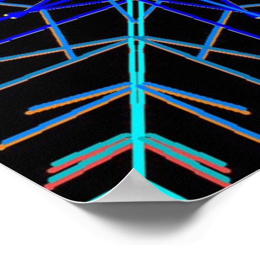 Poster Bleu et rouge Flakes 36x36 (Coin)