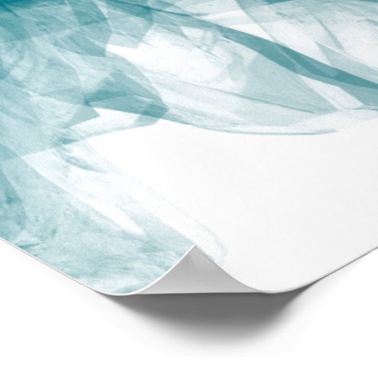 Poster Bleu et Turquoise Ocean Waves Digital Ar (Coin)