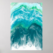 Poster Bleu et Turquoise Ocean Waves Digital Ar (Devant)