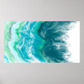 Poster Bleu et Turquoise Ocean Waves Digital Ar (Devant)