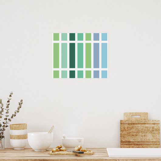 Poster Bleu et vert (Cuisine)