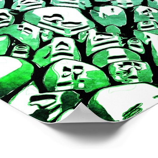 Poster Bleu et vert (Coin)