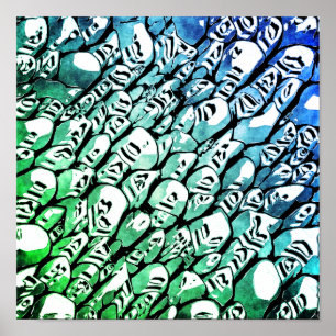 Poster Bleu et vert