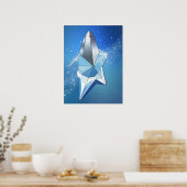 Poster Bleu étincelle étoile de parfum bouteille de verre (Cuisine)