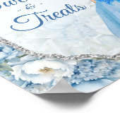 Poster Bleu Floral Argent Couronne Quinceañera Sweets (Coin)